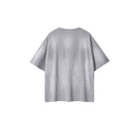 Camiseta destructiva de peso pesado con borde crudo de 10 oz