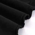 Black Washed Cotton Ripped Boxy Tee 270gsm