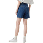High-Rise Wide-Leg Denim Shorts