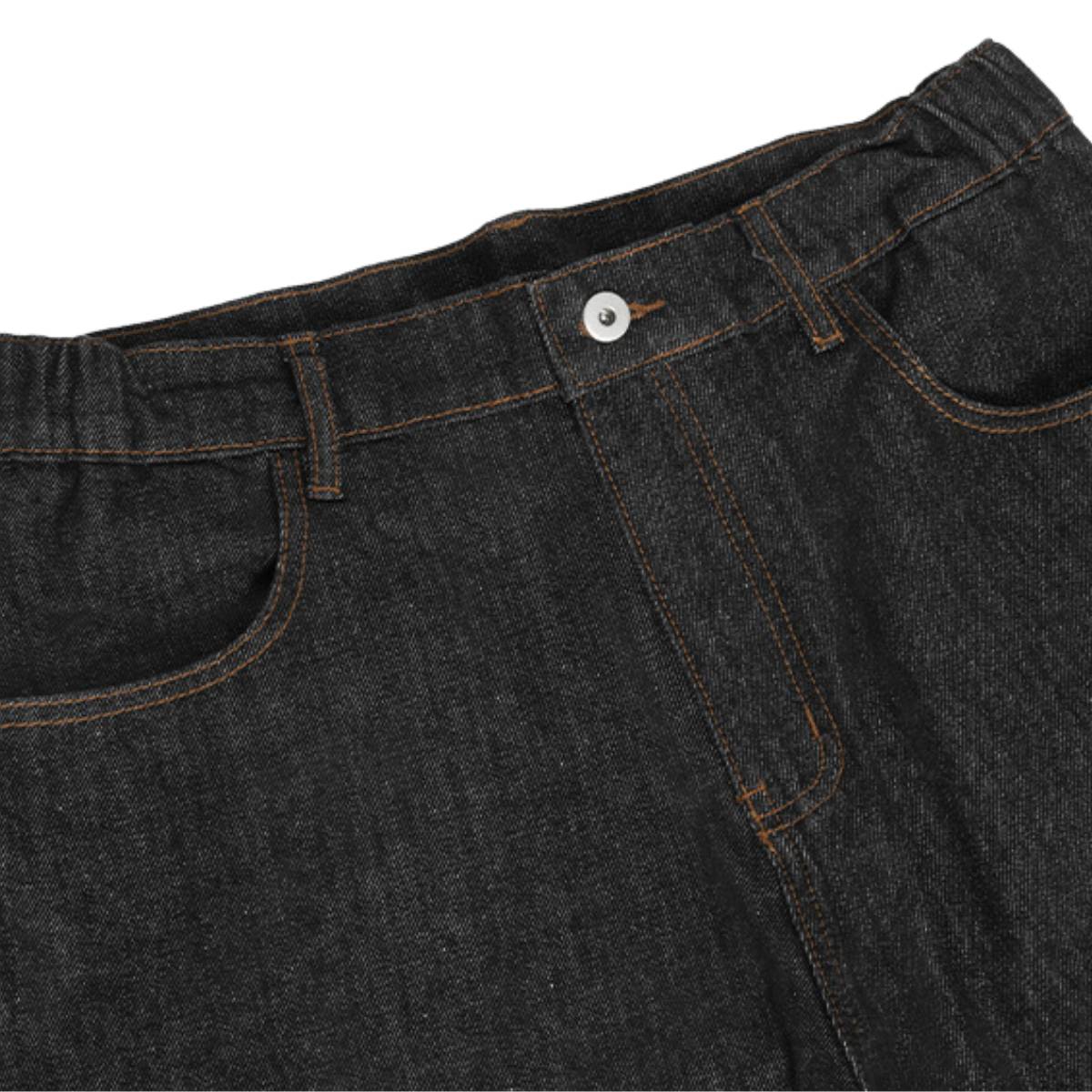 Washed Distressed Wide Leg Denim Jeans
