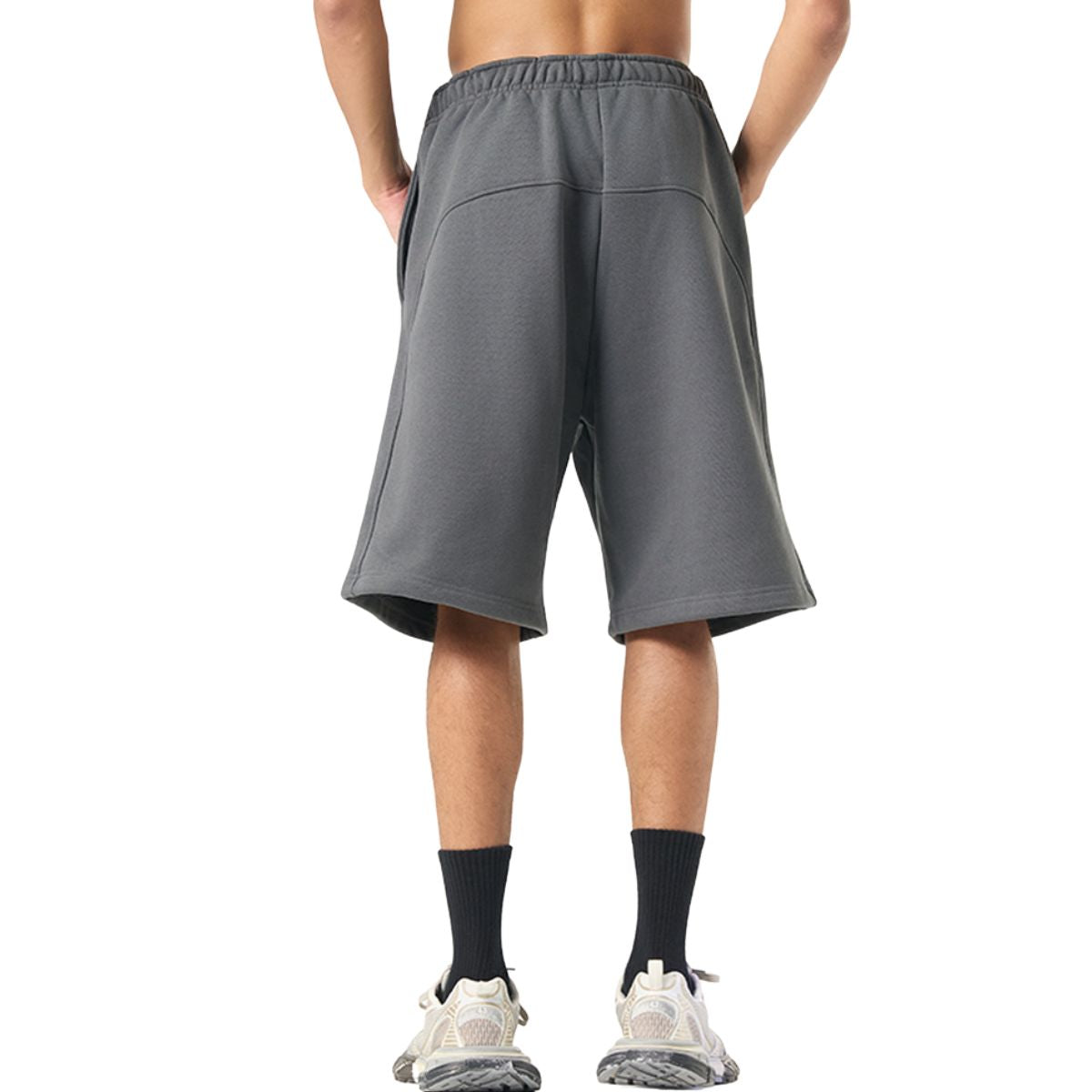 Knee-Length Fleece Baggy Sweatpants