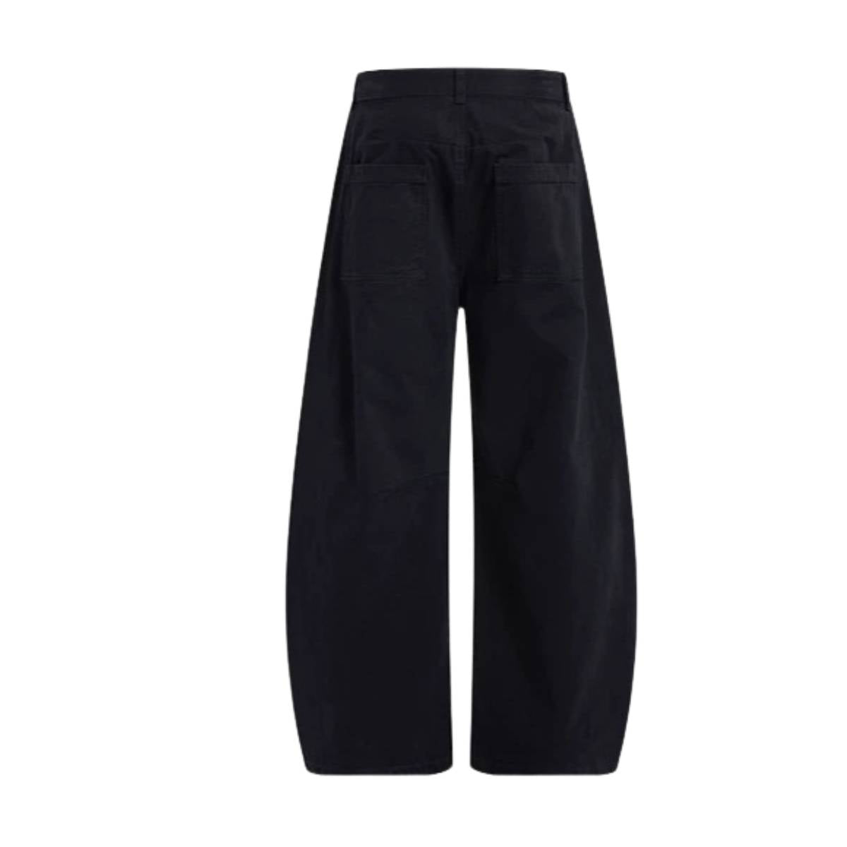 Pantalones de algodón con pierna ancha y color liso