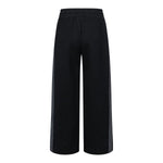 Contrast Side Spliced Zipper Draping Wide‑Leg Athletic Pants