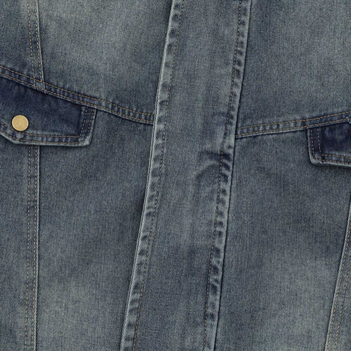 Heavy Craft Motorcycle Style Loose Casual Workwear Washed Denim Jacket