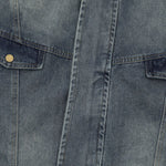 Heavy Craft Motorcycle Style Loose Casual Workwear Washed Denim Jacket