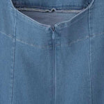 Falda vaquera con bordado de perlas y lavado vintage