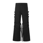 Subculture Strap Design Vibe Dark Micro Flare Denim Jeans