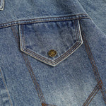 Hong Kong Vintage Fake Two-piece Patchwork Denim Jacket
