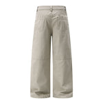 Vintage Washed Seam‑Detail Wide Leg Trousers