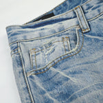 Vintage Whiskered Ripped Straight‑Leg Casual Jeans