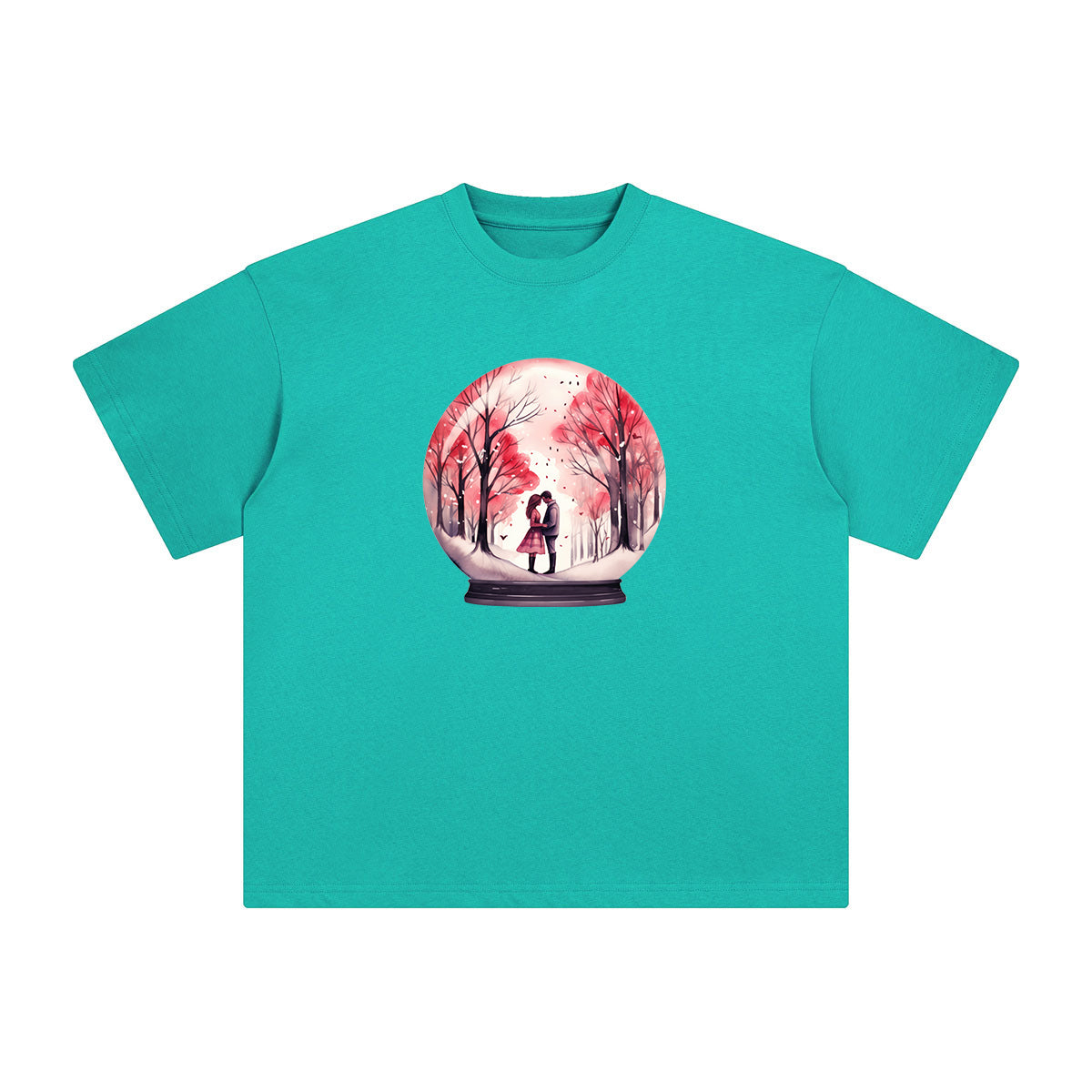 Valentine Lovers Globe Graphic Tee-INNBLAC Fashion Apparel