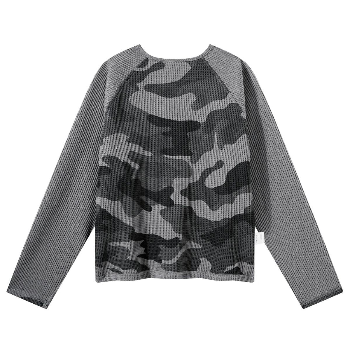 Reversible Double-Sided Waffle Camo Long Sleeve Shirt