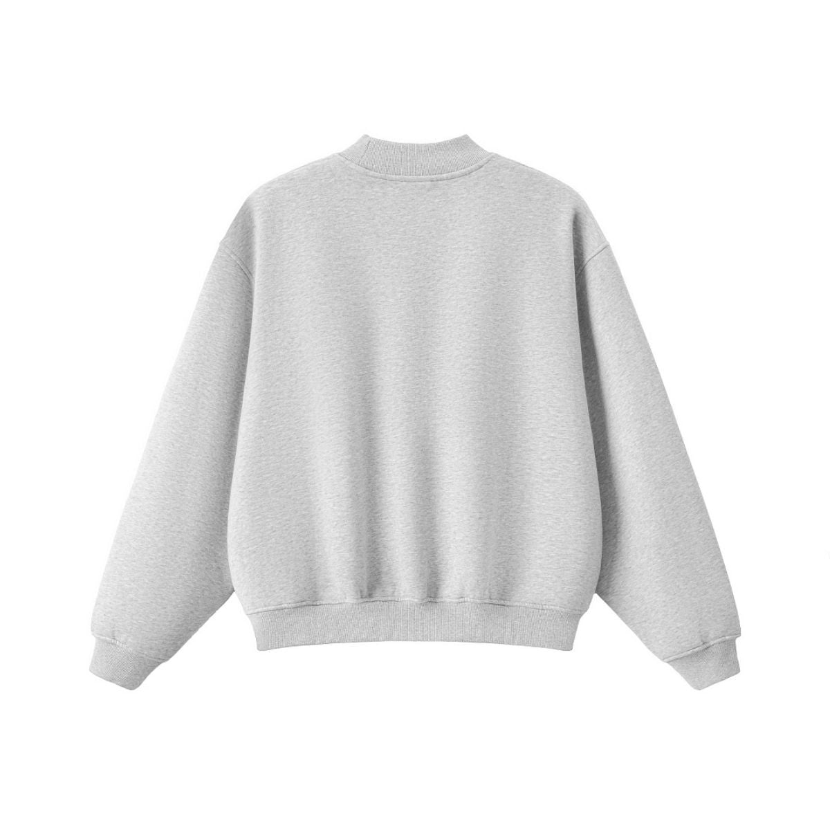 Heavyweight Fleece‑Lined Boxy Mock Neck Old‑Money Sweatshirt
