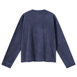 Whisker Wash Frayed Soft Brushed Vintage Long Sleeve Tee