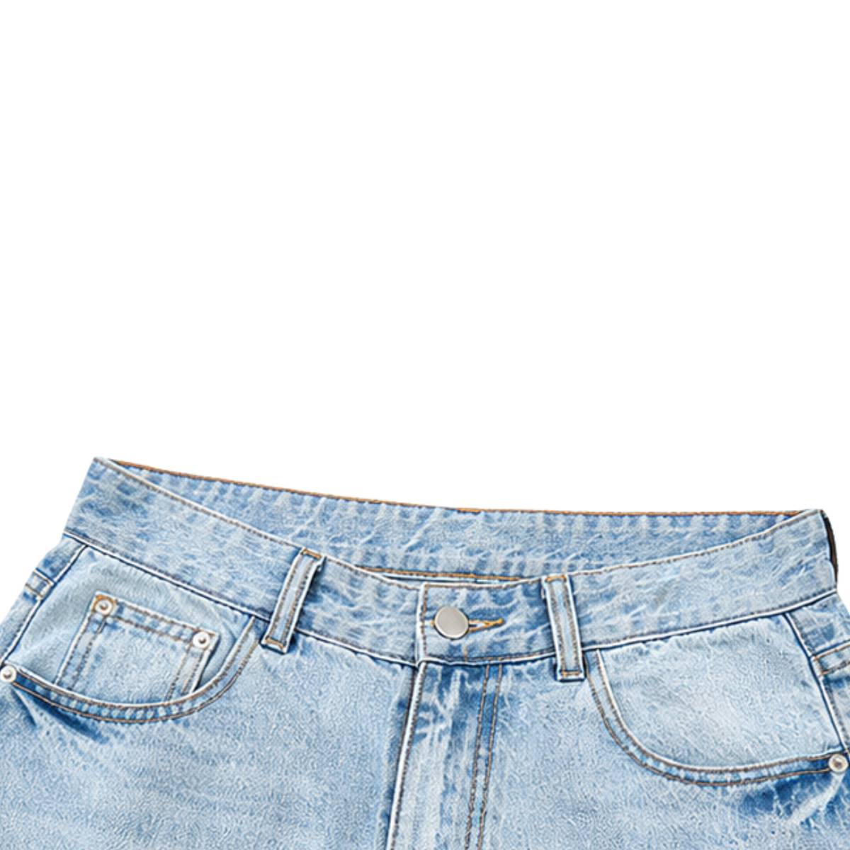 Vintage Washed Ripped Wide Leg Straight Denim Jeans