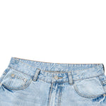 Vintage Washed Ripped Wide Leg Straight Denim Jeans