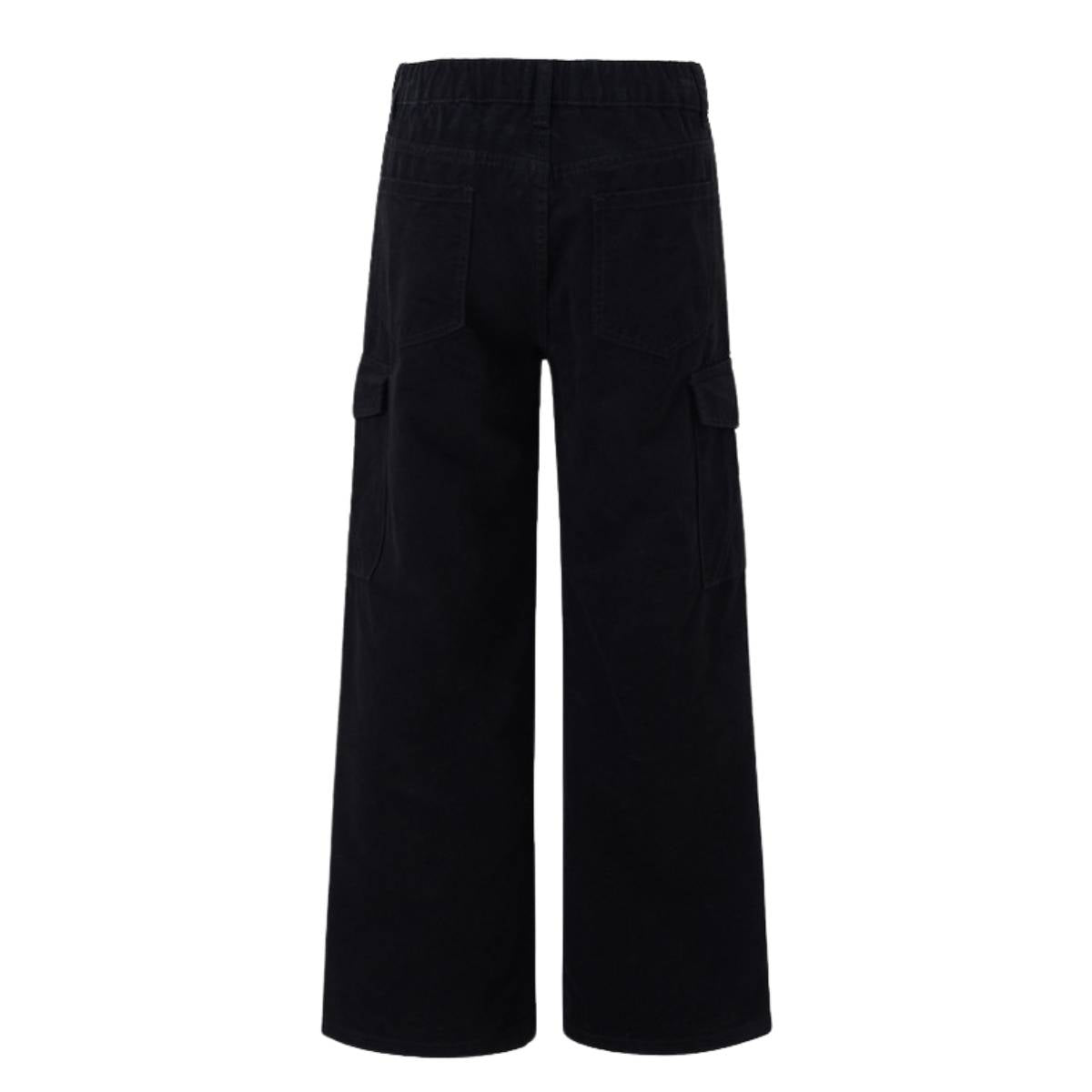 Washed Vintage Distressed High Waist Relaxed Wide Leg Draped Pants