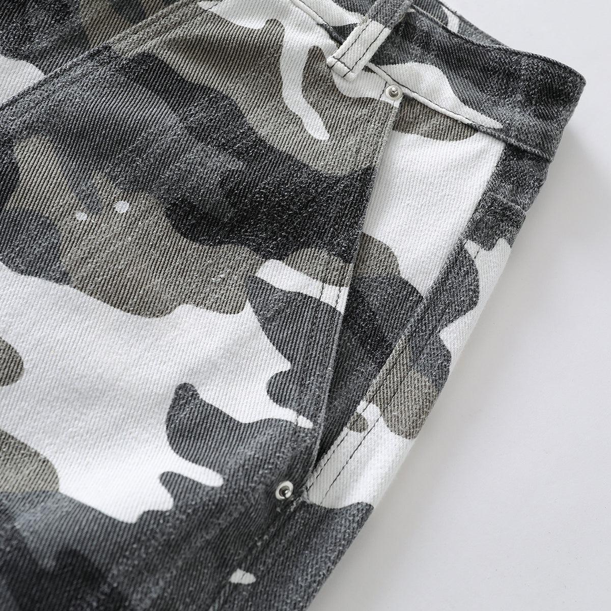 Straight Leg Camo Cargo Bermuda Shorts
