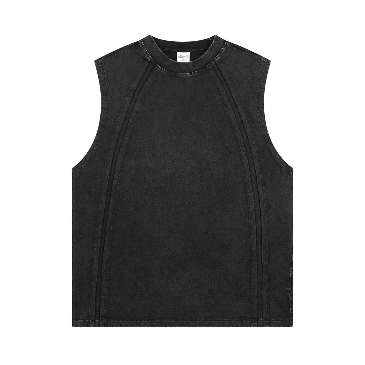 Raw Edge Patchwork Muscle Tank 8.25oz