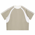 Raglan Sleeve Mesh Panel Sporty Tee