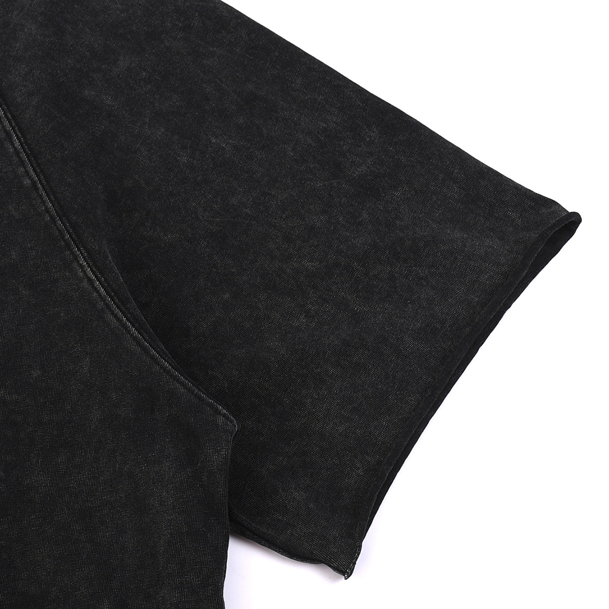 Stone-Washed Raw-Edge T-Shirt 8oz