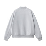 Solid Zip-Front Fleece Bomber Jacket