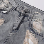 Heavily Distressed Vintage Wash Baggy Jeans