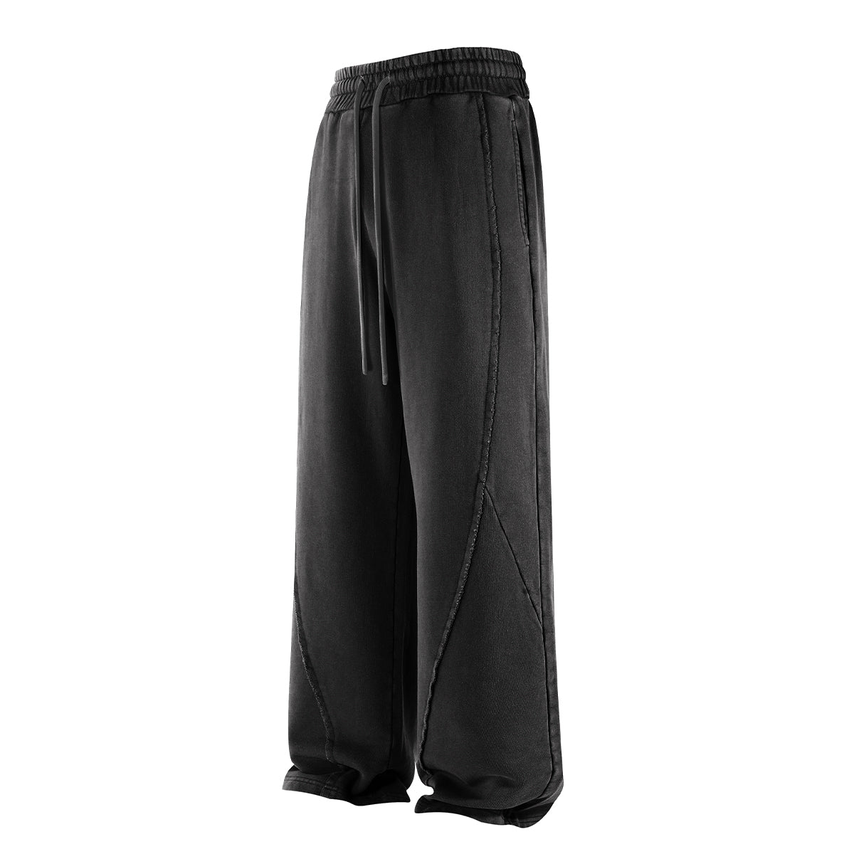 Distressed Washed Patchwork Jogger Pants