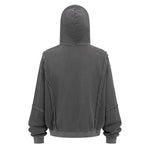 Distressed Vintage Wash Zip Up Hoodie