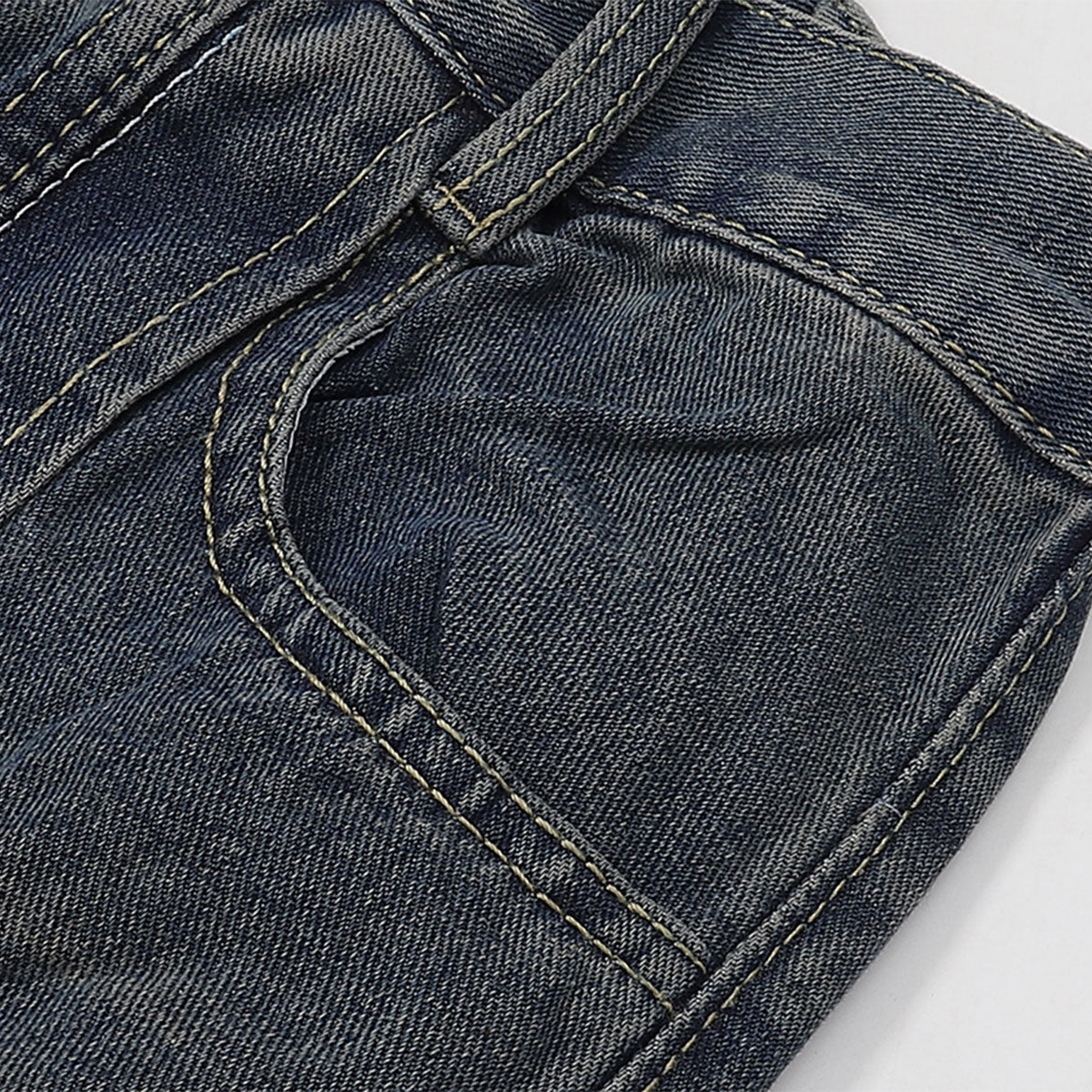 Utility Wide Leg Distressed Denim Jeans