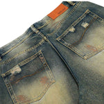 Distressed Vintage Wash Wide Leg Jeans