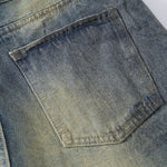 Vintage Washed Ripped Wide-Leg Jeans