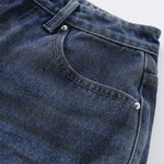 Ripped Patchwork Camo Denim Bermuda Shorts