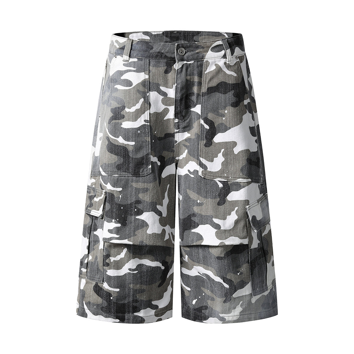 Straight Leg Camo Cargo Bermuda Shorts