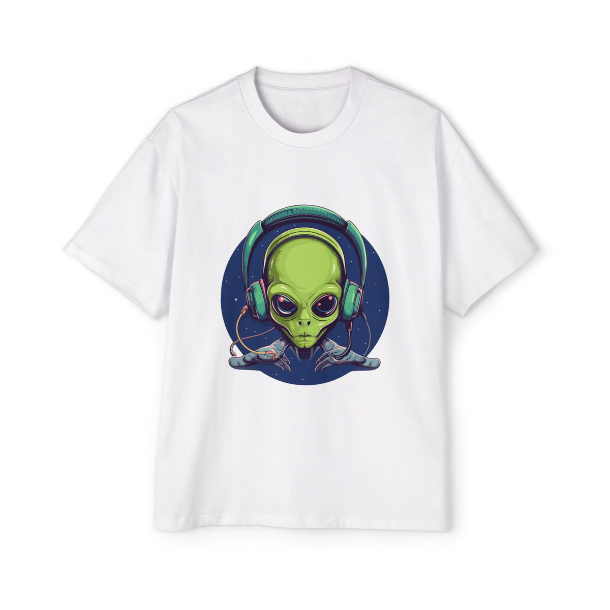 Alien With Headphones Graphic Tee-INNBLAC Fashion Apparel