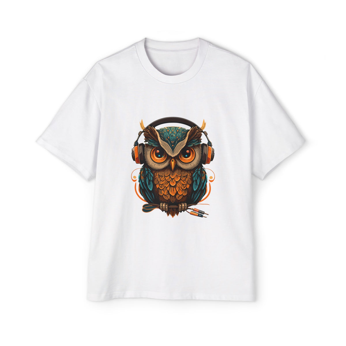 Owl With Headphones Vintage Graphic Tee-INNBLAC Fashion Apparel