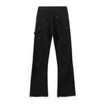 Zipper Hem Slight Flared Leg Cargo Pants