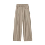 Wide Leg Single Pleat Trousers