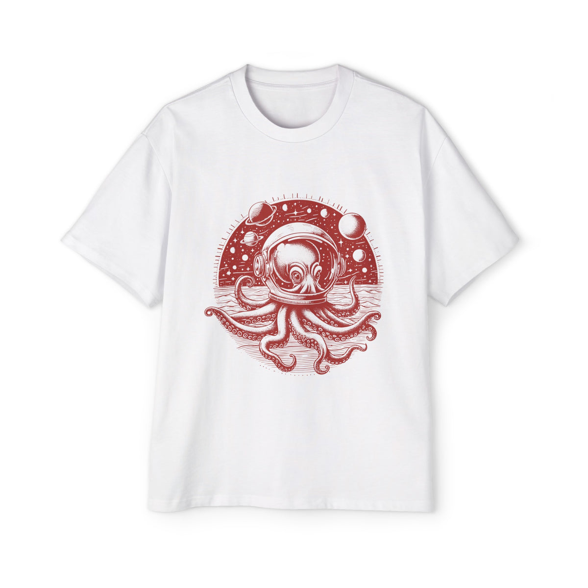 Octopus With Astronaut Helmet Graphic Tee-INNBLAC Fashion Apparel