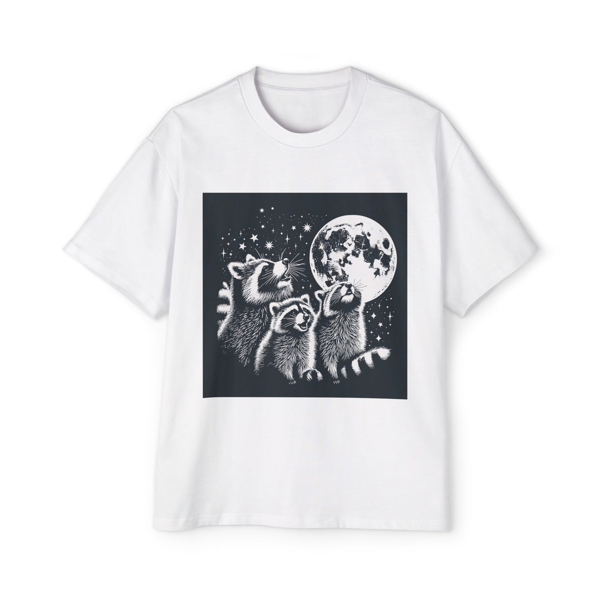 Retro Raccoon Moon Graphic Tee-INNBLAC Fashion Apparel