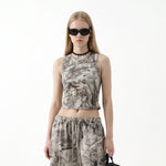 Nature Inspired Camo Forest Print Sleeveless Tank