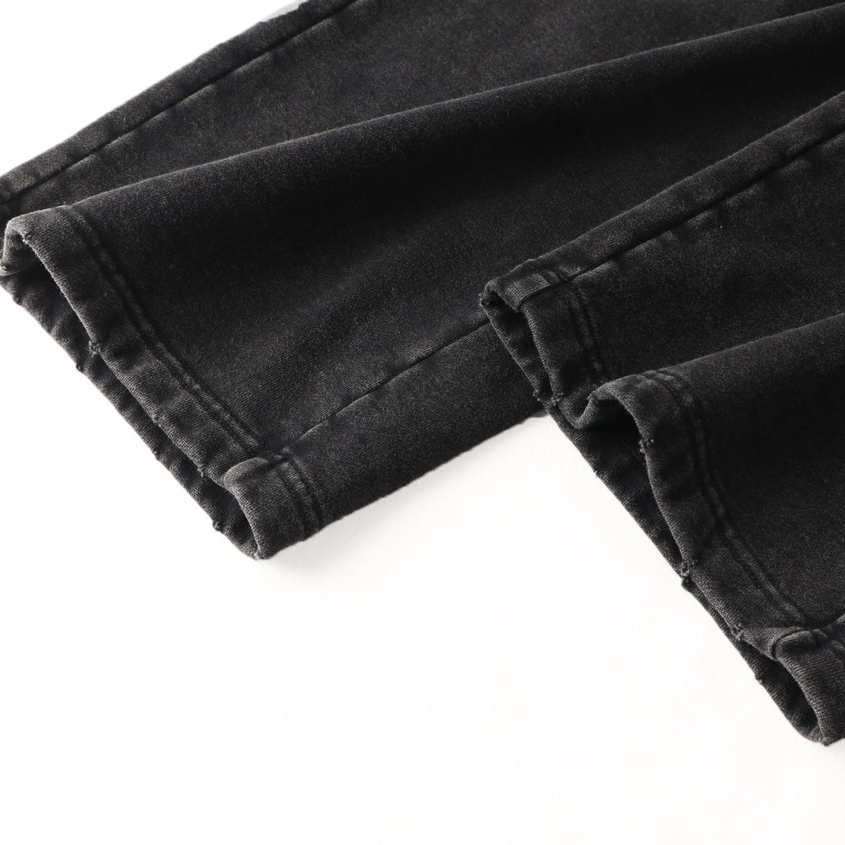 Vintage Wash Distressed Barrel Leg Pants