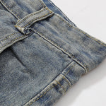Classic Mid Waist Straight Leg Denim Shorts