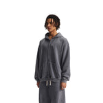 Double Yarn Vintage Washed Zippered Comfort Hoodie