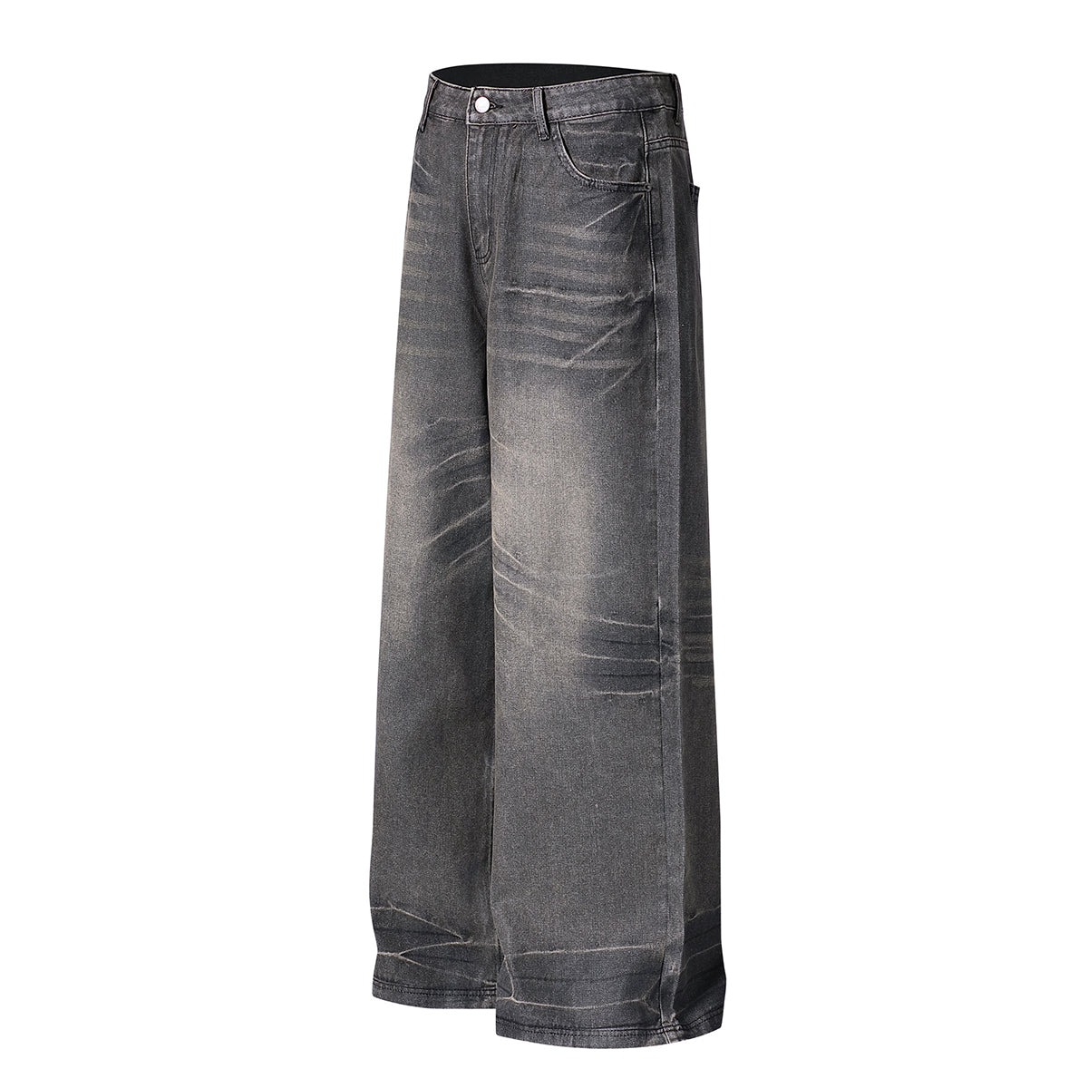 Vintage Whisker Wash Wide-Leg Jeans