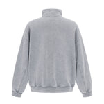 Distressed Wash Comfort Zip Pullover Sweatshirt