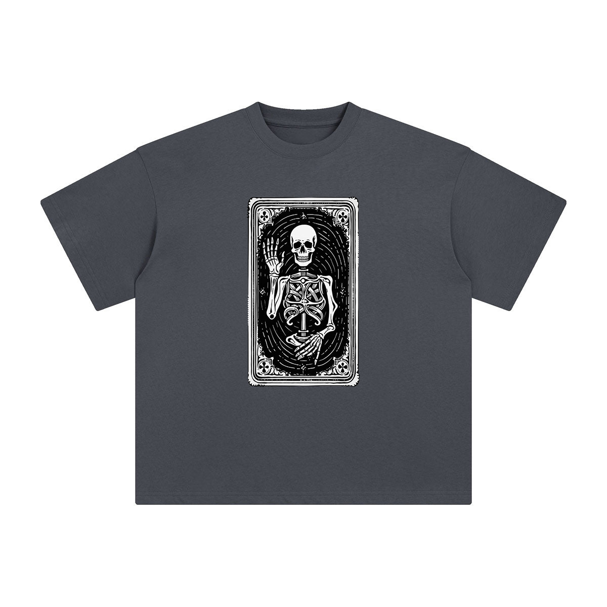 Mystery Skeleton Tarot Card Graphic Tee-INNBLAC Fashion Apparel