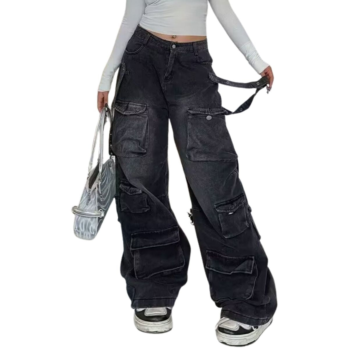 Women’s Y2K Low Rise Baggy Cargo Jeans