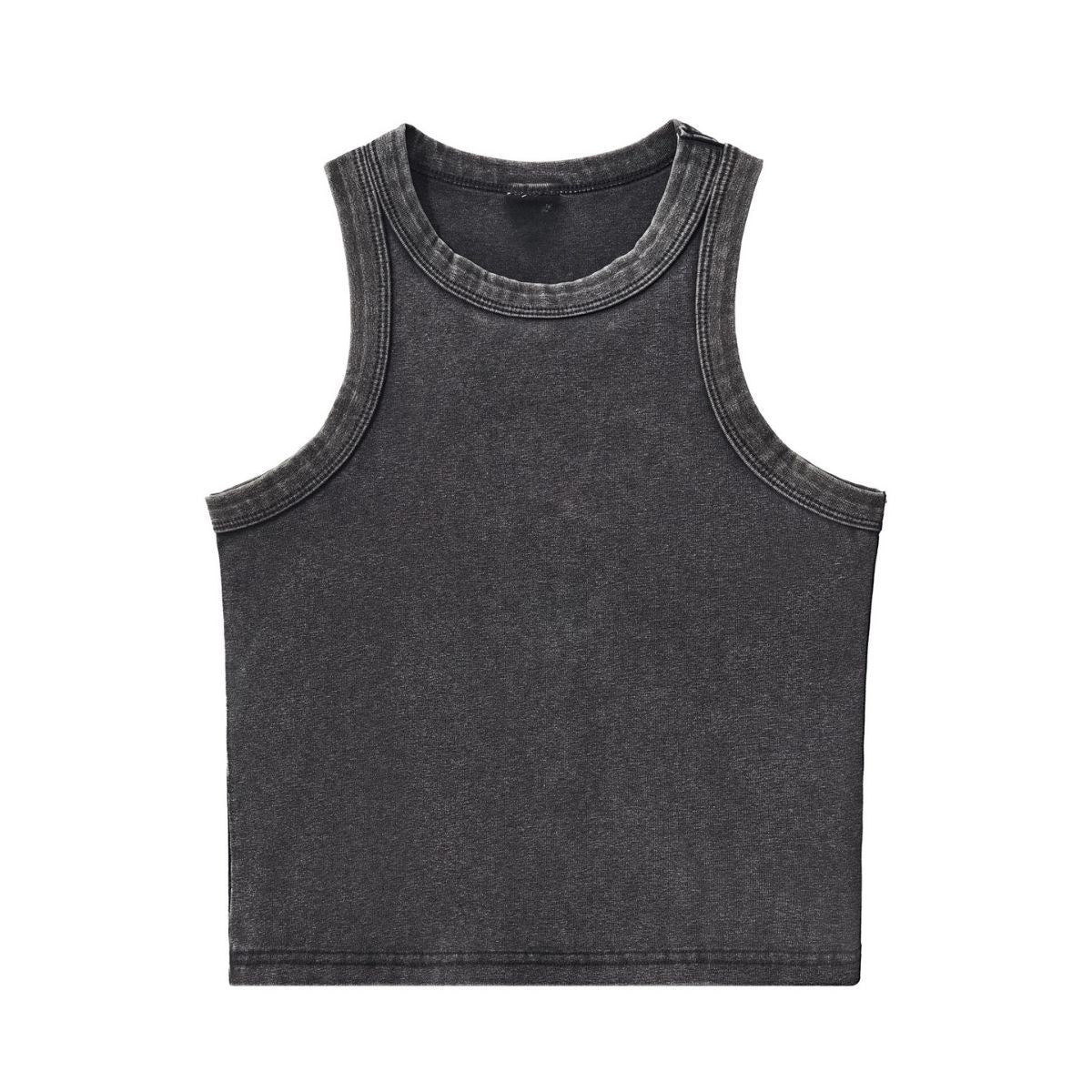 Stone Wash Slim Fit Crop Tank 9.6oz