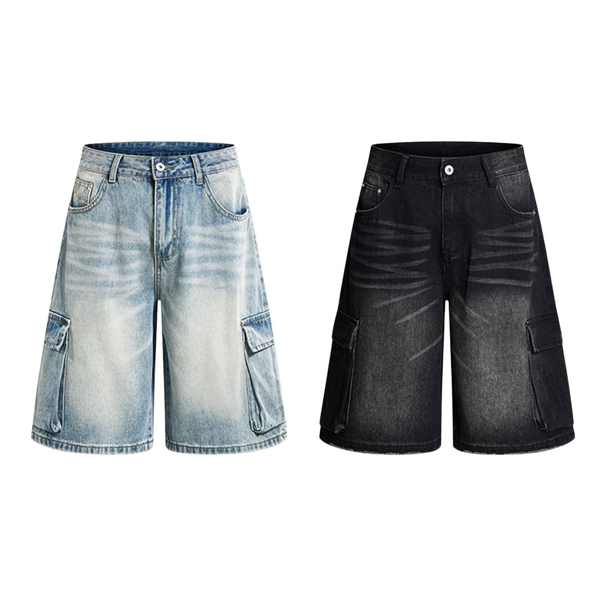 Wash Utility Pocket Denim Shorts